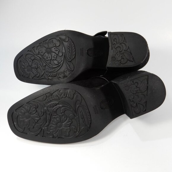 Sofft Corey Comfort Belted Mule CLOGS Size 7 Black Suede Biker Western NEW - Picture 8 of 12